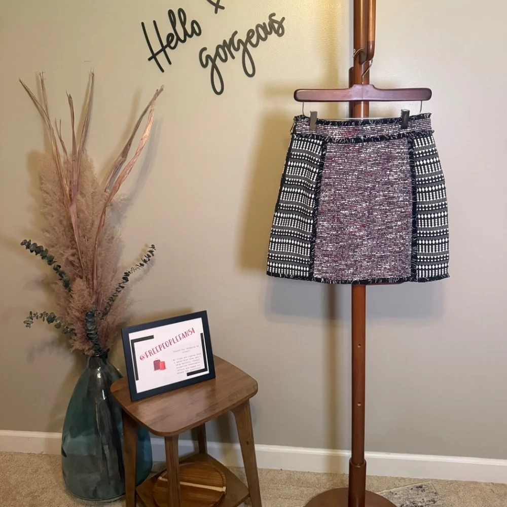 NWT French Connection Pixel Mix Tweed Miniskirt sz 6